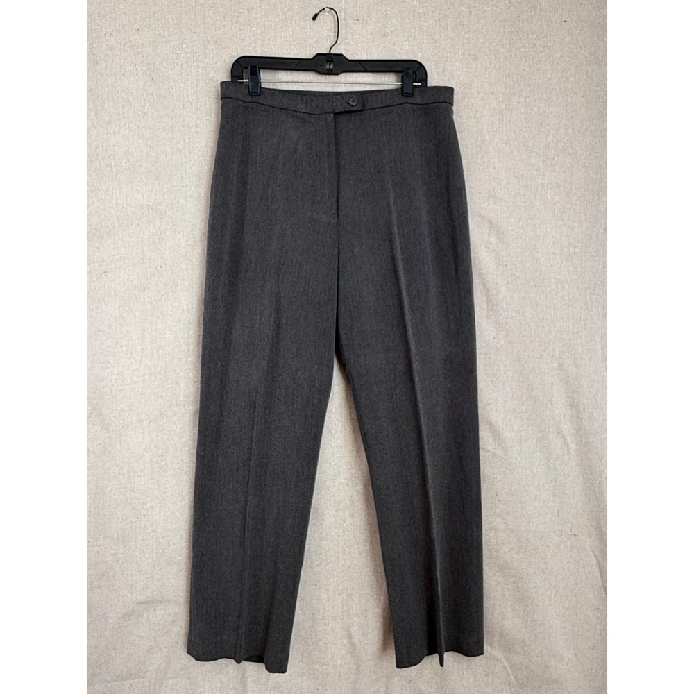 Drapers & Damons Gray Bi-Stretch Straight Leg Dress Pants Womens 14 High Rise